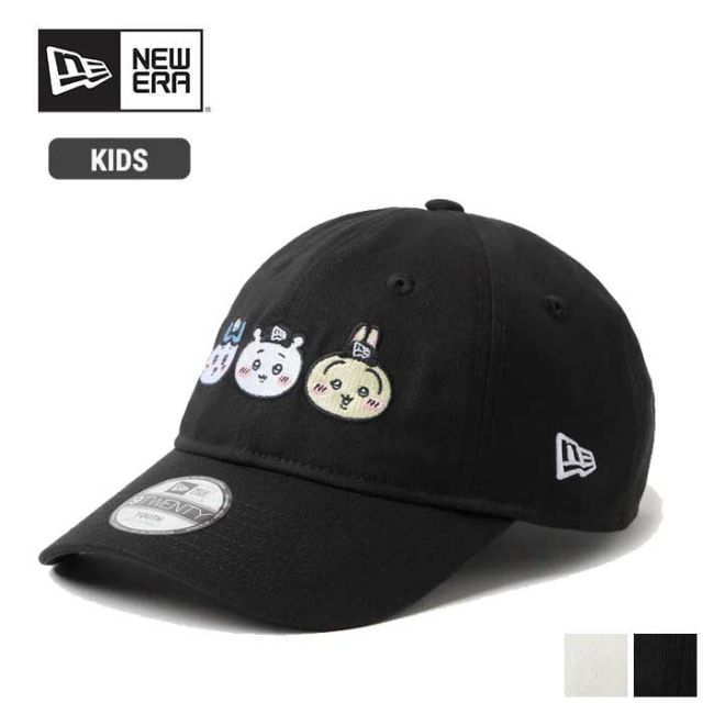 ニューエラ キッズ キャップ ちいかわ Youth 9TWENTY NEW ERA 14864477 アイボリー 帽子 子供用 6歳〜15歳 サイズ調整 クロスストラップ カーブドバイザー ハチワレ うさぎ キャラクター コラボ キッズ帽子