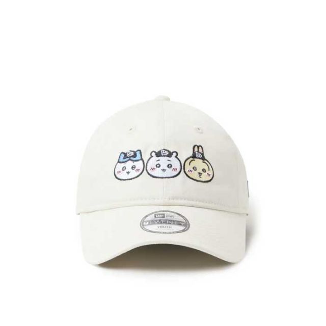 ニューエラ キッズ キャップ ちいかわ Youth 9TWENTY NEW ERA 14864477 アイボリー 帽子 子供用 6歳〜15歳 サイズ調整 クロスストラップ カーブドバイザー ハチワレ うさぎ キャラクター コラボ キッズ帽子