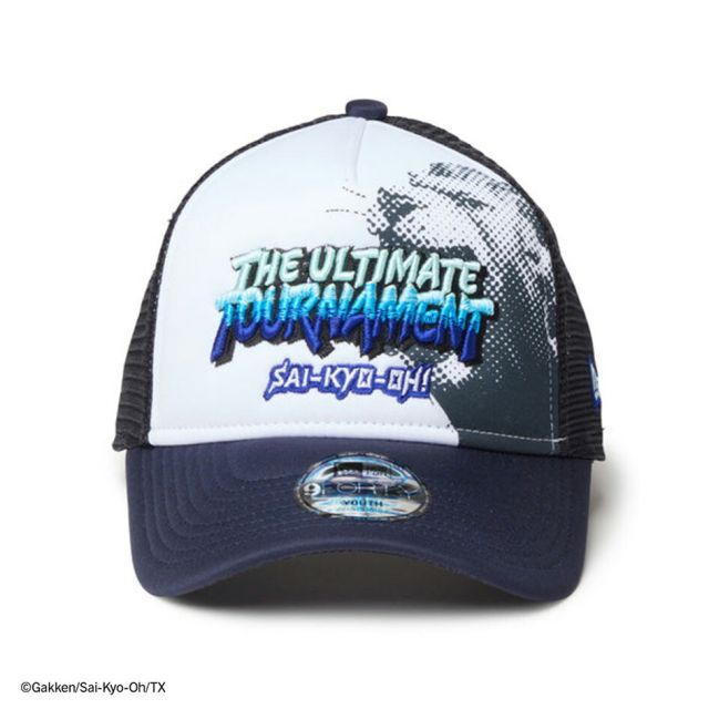 ニューエラ キッズ 最強王図鑑 ティラノサウルス 9FORTY A-Frame トラッカー キャップ NEW ERA Youth メッシュ ポリエステル スナップバック 帽子 小学生 恐竜 アニメ コラボ ホワイト ブラック 14857672 14857673 YTH940AFTR SAI-KYO-OH