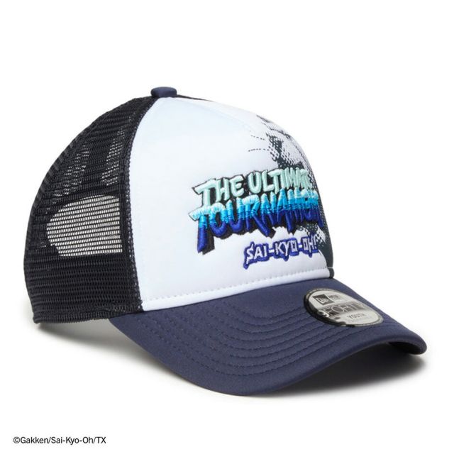 ニューエラ キッズ 最強王図鑑 ティラノサウルス 9FORTY A-Frame トラッカー キャップ NEW ERA Youth メッシュ ポリエステル スナップバック 帽子 小学生 恐竜 アニメ コラボ ホワイト ブラック 14857672 14857673 YTH940AFTR SAI-KYO-OH