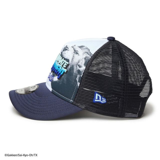 ニューエラ キッズ 最強王図鑑 ティラノサウルス 9FORTY A-Frame トラッカー キャップ NEW ERA Youth メッシュ ポリエステル スナップバック 帽子 小学生 恐竜 アニメ コラボ ホワイト ブラック 14857672 14857673 YTH940AFTR SAI-KYO-OH