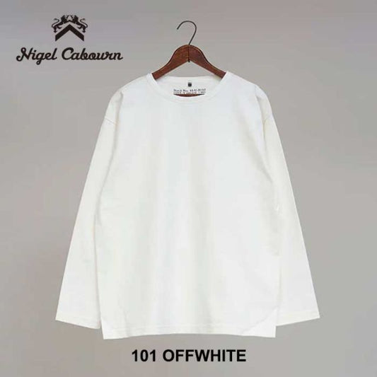ナイジェルケーボン 長袖Tシャツ ロンt ロングスリーブシャツ メンズ レディース ユニセックス nigelcabourn 80490020030 9.5オンス 40s USMC ロングスリーブシャツ / 9.5oz 40s USMC LONG SLEEVE SHIRT ホワイト グリーン カットソー コットン M 日本 (240926)