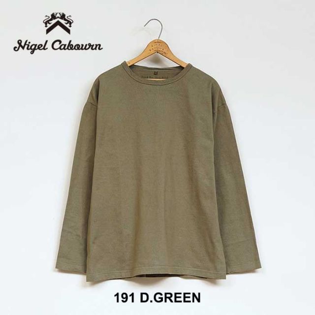 ナイジェルケーボン 長袖Tシャツ ロンt ロングスリーブシャツ メンズ レディース ユニセックス nigelcabourn 80490020030 9.5オンス 40s USMC ロングスリーブシャツ / 9.5oz 40s USMC LONG SLEEVE SHIRT ホワイト グリーン カットソー コットン M 日本 (240926)