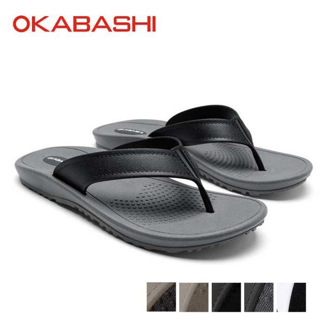 オカバシ サンダル メンズ トング okabashi O-50006 Mariner 疲れない タウンユース リゾート アウトドア ビーチサンダル 25.0cm - 30cm 春夏 ブラック グレー USA アメリカ (240515)
