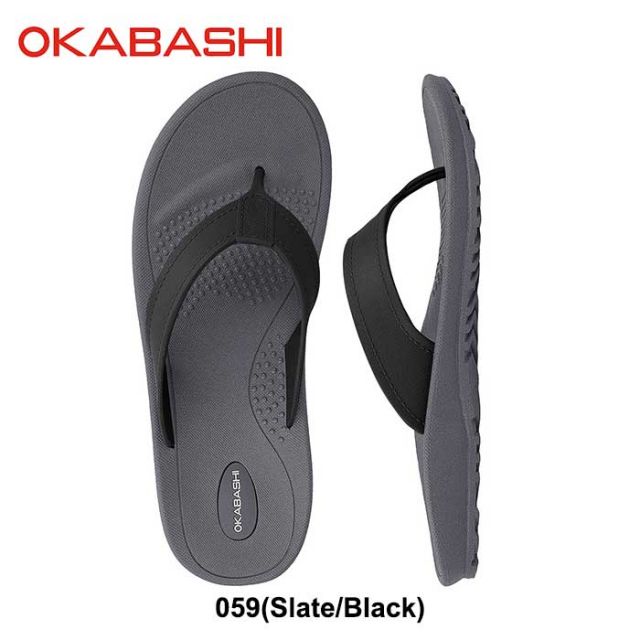 オカバシ サンダル メンズ トング okabashi O-50006 Mariner 疲れない タウンユース リゾート アウトドア ビーチサンダル 25.0cm - 30cm 春夏 ブラック グレー USA アメリカ (240515)