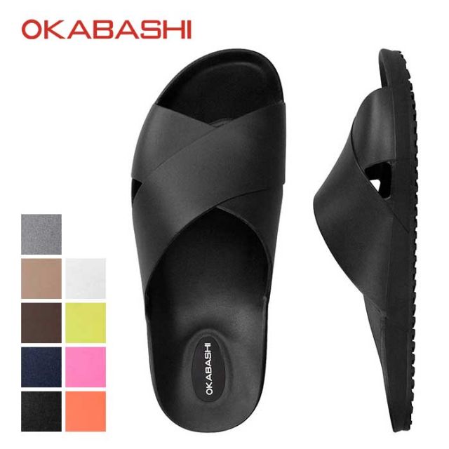 オカバシ サンダル OKABASHI 正規品 メンズ レディース ユニセックス O-80501 Maddox スライドサンダル 軽量 春夏 オールシーズン リサイクル ブラック ブラウン ピンク イエロー 23.0cm - 28.0cm リカバリーサンダル (240708)