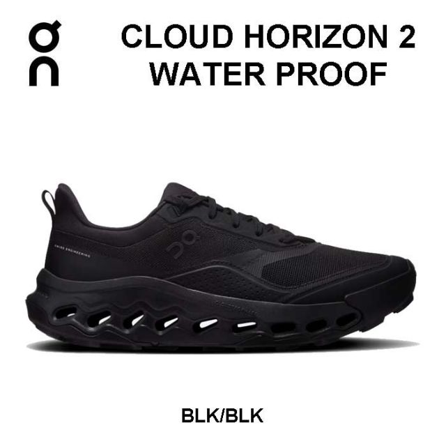 オン メンズ 防水 ハイキングシューズ クラウドホライズン2 ウォータープルーフ ON CLOUDHORIZON 2 WATER PROOF ブラック 黒 スニーカー トレイルシューズ トレッキングシューズ アウトドア (260204)