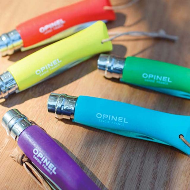 OPINEL 414 ｽﾃﾝﾚｽｽﾁｰﾙ 皮紐付 #7 COLORAMA