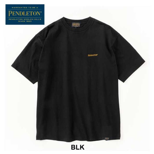 ペンドルトン メンズ レディース ユニセックス 半袖 tシャツ PENDLETON 19802380 S/S BackPrintTee ショートスリーブバックプリントティー コットン ジャパンフィット ブラック ホワイト ブルー S / M / L 春夏 メール便 (240402)