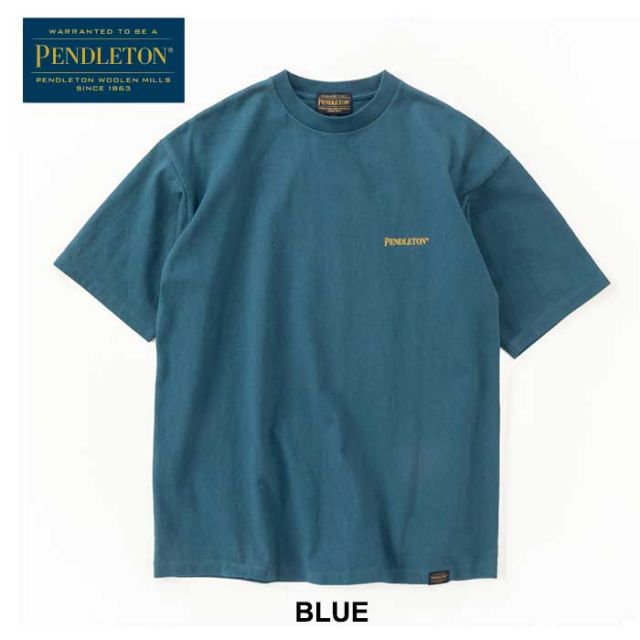 ペンドルトン メンズ レディース ユニセックス 半袖 tシャツ PENDLETON 19802380 S/S BackPrintTee ショートスリーブバックプリントティー コットン ジャパンフィット ブラック ホワイト ブルー S / M / L 春夏 メール便 (240402)