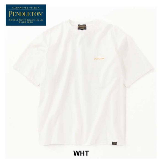 ペンドルトン メンズ レディース ユニセックス 半袖 tシャツ PENDLETON 19802380 S/S BackPrintTee ショートスリーブバックプリントティー コットン ジャパンフィット ブラック ホワイト ブルー S / M / L 春夏 メール便 (240402)