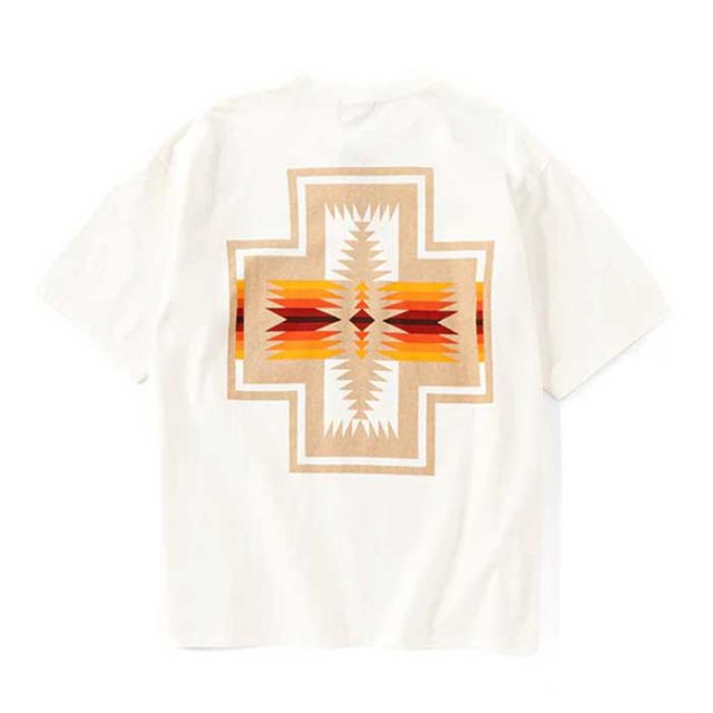ペンドルトン メンズ レディース ユニセックス 半袖 tシャツ PENDLETON 19802380 S/S BackPrintTee ショートスリーブバックプリントティー コットン ジャパンフィット ブラック ホワイト ブルー S / M / L 春夏 メール便 (240402)