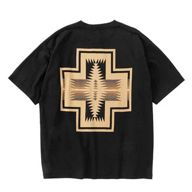 ペンドルトン メンズ レディース ユニセックス 半袖 tシャツ PENDLETON 19802380 S/S BackPrintTee ショートスリーブバックプリントティー コットン ジャパンフィット ブラック ホワイト ブルー S / M / L 春夏 メール便 (240402)
