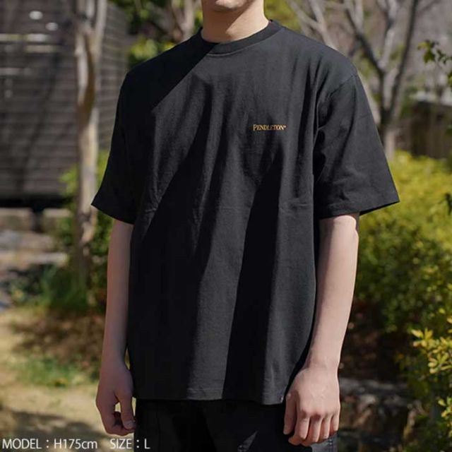 ペンドルトン メンズ レディース ユニセックス 半袖 tシャツ PENDLETON 19802380 S/S BackPrintTee ショートスリーブバックプリントティー コットン ジャパンフィット ブラック ホワイト ブルー S / M / L 春夏 メール便 (240402)