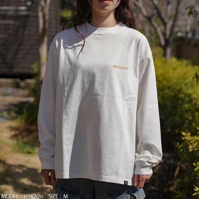 ペンドルトン ロンt PENDLETON 長袖 19807029 L/S BKPrint Tee メンズ レディース ユニセックス ブラック ブルー カーキ ホワイト S M L ジャパンフィット コットン オールシーズン メール便 (240908)