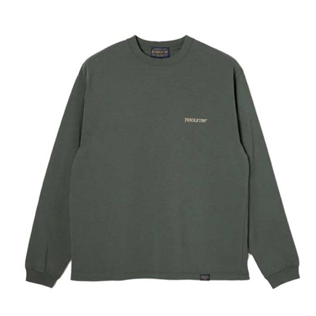ペンドルトン ロンt PENDLETON 長袖 19807030 L/S BK EMB Tee メンズ レディース ユニセックス S M L カーキ ホワイト コットン 刺繍 (240908)