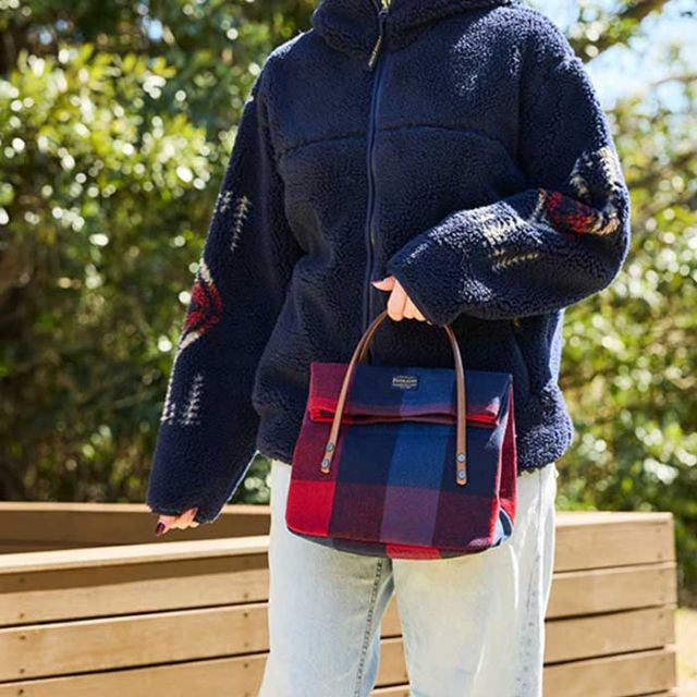 ペンドルトン ランチバッグ PENDLETON ウールミニランチバッグ 19802587 MH004 LunchBag チェック ミニ 秋冬 ウール ハンドバッグ グリーン ブラウン レッド ネイビー 結婚祝い 新築祝い 引っ越し祝い (240926)