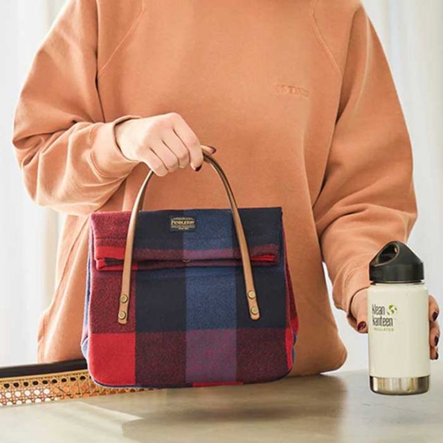 ペンドルトン ランチバッグ PENDLETON ウールミニランチバッグ 19802587 MH004 LunchBag チェック ミニ 秋冬 ウール ハンドバッグ グリーン ブラウン レッド ネイビー 結婚祝い 新築祝い 引っ越し祝い (240926)