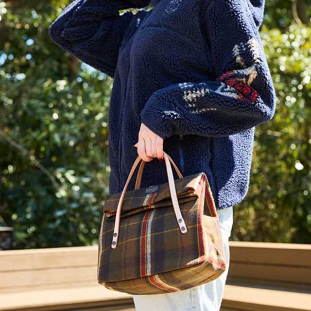 ペンドルトン ランチバッグ PENDLETON ウールミニランチバッグ 19802587 MH004 LunchBag チェック ミニ 秋冬 ウール ハンドバッグ グリーン ブラウン レッド ネイビー 結婚祝い 新築祝い 引っ越し祝い (240926)