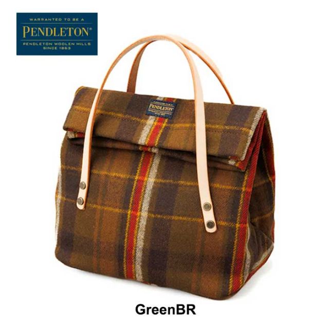ペンドルトン ランチバッグ PENDLETON ウールミニランチバッグ 19802587 MH004 LunchBag チェック ミニ 秋冬 ウール ハンドバッグ グリーン ブラウン レッド ネイビー 結婚祝い 新築祝い 引っ越し祝い (240926)