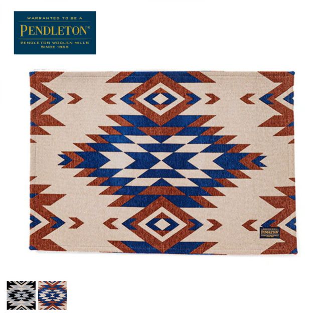 ペンドルトン PENDLETON 19804259 KITCHEN SMALL MAT ペンドルトン キッチンスモールサイズマット MC001 50×70cm 玄関マット キッチンマット 滑り止め付き ワイストレイルベイジュ／ブラック (251011)
