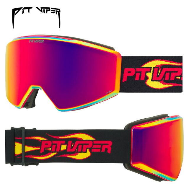 ピットバイパー スキー スノーボード  ゴーグル Pit Viper Combustion BN5000 Snow Goggles スノーゴーグル HDPVレンズ マグネット交換 広視野 ヘルメット対応 正規品 ボーナスレンズ付属 曇りにくい くもり止めレンズ 派手なゴーグル (251130)