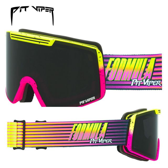 ピットバイパー スキー スノーボード ゴーグル セミフレームレス 広視野 ヘルメット対応 正規品 Pit Viper Formula Backslap Snow Goggles スノボ 軽量 高耐久 曇りにくい くもり止めレンズ (251130)