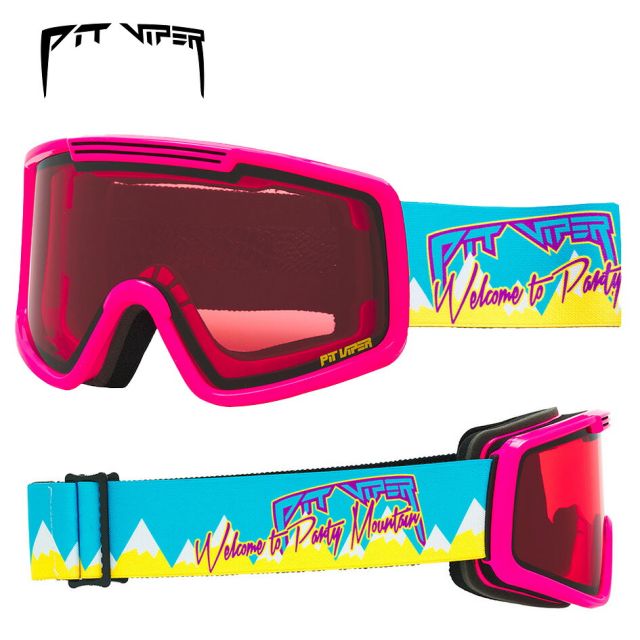 ピットバイパー スキー スノーボード ゴーグル Pit Viper Party Mountain French Fry Snow Goggles ヘルメット対応 2サイズ展開 正規品 初心者 入門 エントリーモデル 広い視界 くもり止めレンズ 曇りにくい (251130)