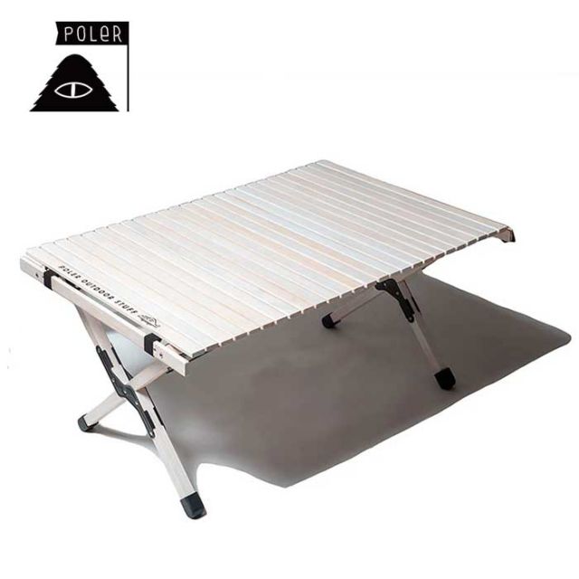 ポーラー テーブル POLeR (231MCV0106) AJUSTABLE ROLLTOP WOOD TABLE  ロールトップ ウッドテーブル キャンプ アウトドア [230321]