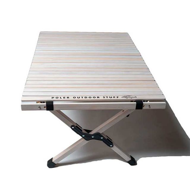 ポーラー テーブル POLeR (231MCV0106) AJUSTABLE ROLLTOP WOOD TABLE  ロールトップ ウッドテーブル キャンプ アウトドア [230321]