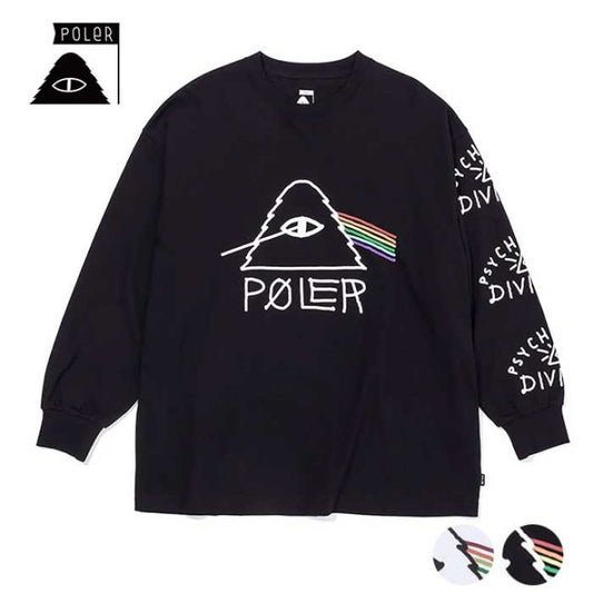 ポーラー POLER サイケデリック リラックスフィット 長袖Tシャツ PSYCHEDELIC RELAX FIT TEE L/S TEE メンズ ユニセックス 春 夏 コットン ブラック ホワイト M / L  (240317)