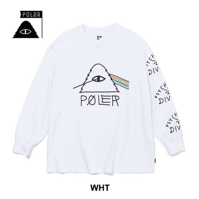 ポーラー POLER サイケデリック リラックスフィット 長袖Tシャツ PSYCHEDELIC RELAX FIT TEE L/S TEE メンズ ユニセックス 春 夏 コットン ブラック ホワイト M / L  (240317)
