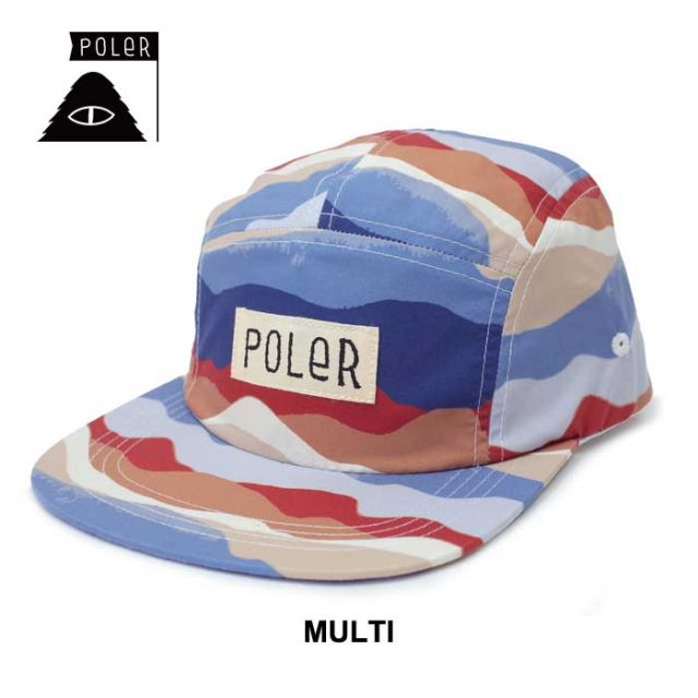 ポーラー POLeR キャップ ALL OVER 5P CAP 5パネルキャップ メンズ レディース ユニセックス 総柄 春夏 フリーサイズ 233MCV0091 (240317)