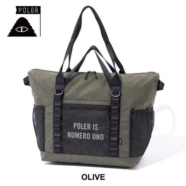 ポーラー 2WAYトートバッグ POLeR X-CLOTH TOTE 32L ショルダーバッグ メンズ レディース ユニセックス TPU素材 防水 ミリタリー ブラック カーキ (240331)