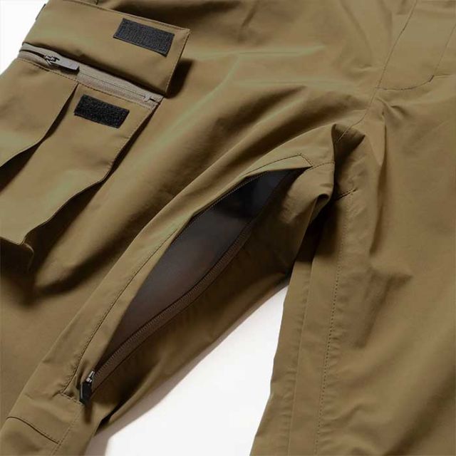 ポーラー ビブパンツ POLER PL×AFD 3.0L STM PRF CARGO BIB PANTS AFDICEGEAR スノーボード ウエア ブラック オリーブ S / M (241129)