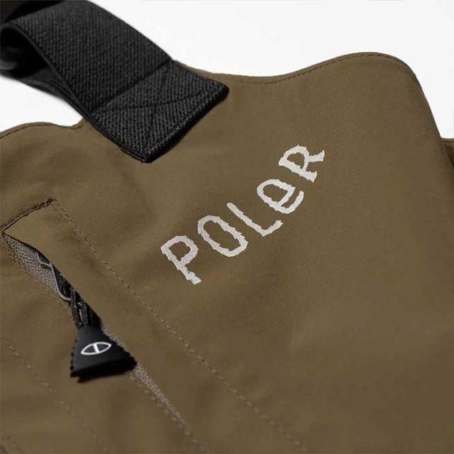 ポーラー ビブパンツ POLER PL×AFD 3.0L STM PRF CARGO BIB PANTS AFDICEGEAR スノーボード ウエア ブラック オリーブ S / M (241129)