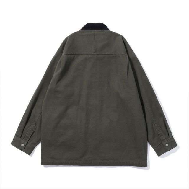 ポーラー POLER 243MCV0030 PL OUTPOST HUNTING JACKET アウトポスト ハンティングジャケット ブラック／オリーブ コーデュロイ襟 撥水 コットンジャケット メンズ アウトドア カジュアル キャンプコーデ 秋冬アウター タウン (250904)