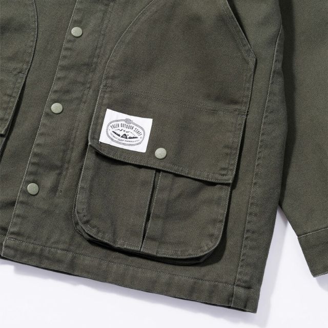 ポーラー POLER 243MCV0030 PL OUTPOST HUNTING JACKET アウトポスト ハンティングジャケット ブラック／オリーブ コーデュロイ襟 撥水 コットンジャケット メンズ アウトドア カジュアル キャンプコーデ 秋冬アウター タウン (250904)