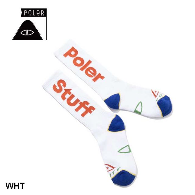 ポーラー 靴下 メンズ POLER 253MCV0116 グレー/ホワイト SKATE SOCKS スケートソックス (250904)