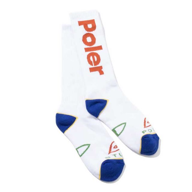 ポーラー 靴下 メンズ POLER 253MCV0116 グレー/ホワイト SKATE SOCKS スケートソックス (250904)