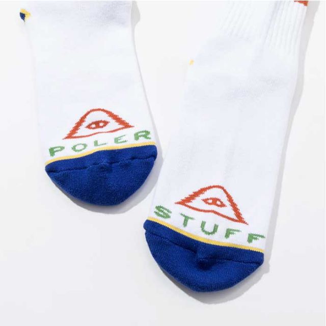 ポーラー 靴下 メンズ POLER 253MCV0116 グレー/ホワイト SKATE SOCKS スケートソックス (250904)