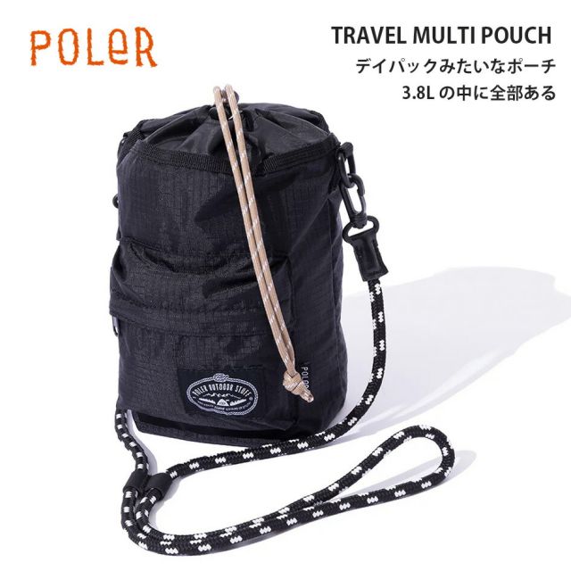 POLER ポーラー トラベルマルチポーチ 261MCV0092 ショルダーポーチ ミニバッグ サコッシュ アウトドア キャンプ 旅行 普段使い TRAVEL MULTI POUCH