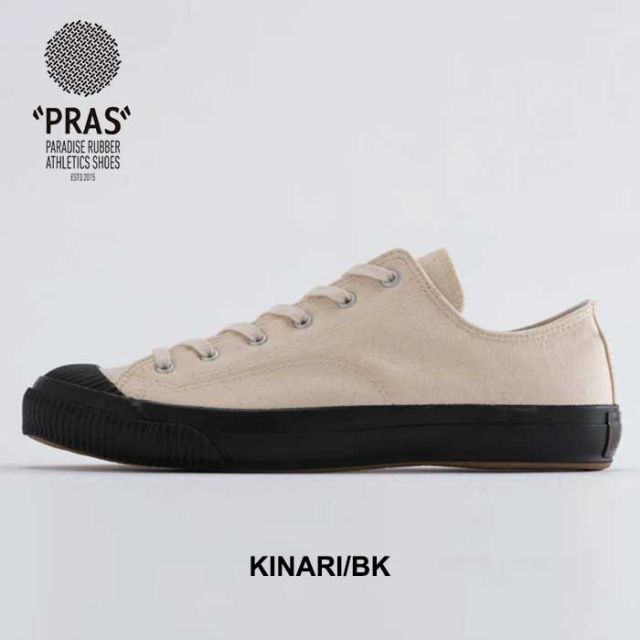 プラス スニーカー キャンバス  メンズ レディース ユニセックス PRAS SHELLCAP LOW 01-LOW バルカナイズド 日本製 ローカット 生成り ブラック ホワイト シンプル 久留米 シェルキャップ 26cm / 27cm オールシーズン