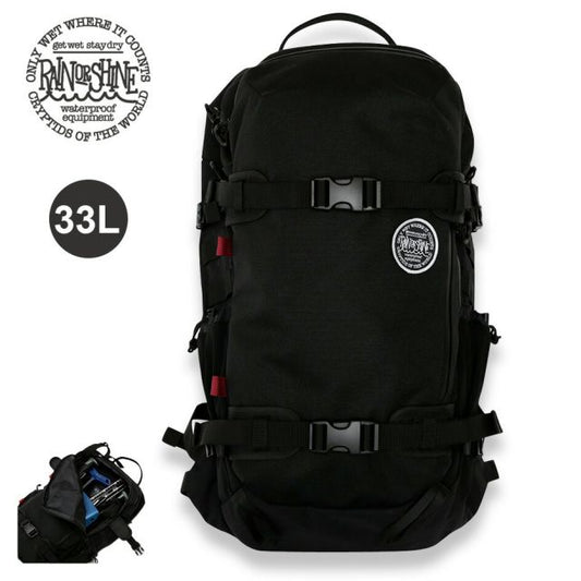 レインオアシャイン RAIN OR SHINE BC PACK 33L CORDURA バックカントリー用バックパック アバランチ対応 ヘルメットホルダー内蔵 スノーボードキャリー