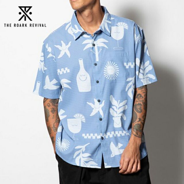 ロアーク 半袖シャツ ROARK RWJ1001 BLESS UP "GROTTO" S/S WOVEN - COMFORT FIT (240409)