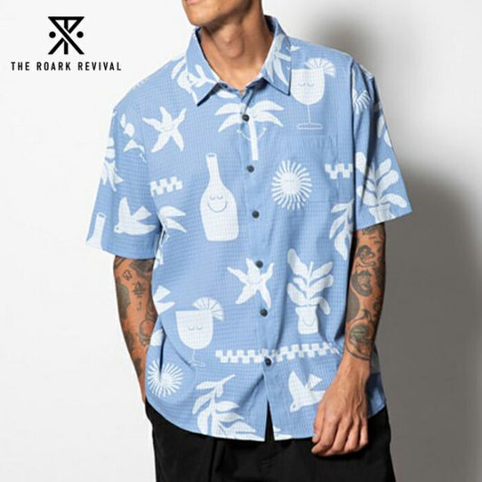 ロアーク 半袖シャツ ROARK RWJ1001 BLESS UP "GROTTO" S/S WOVEN - COMFORT FIT (240409)