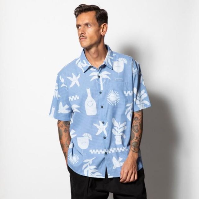 ロアーク 半袖シャツ ROARK RWJ1001 BLESS UP "GROTTO" S/S WOVEN - COMFORT FIT (240409)