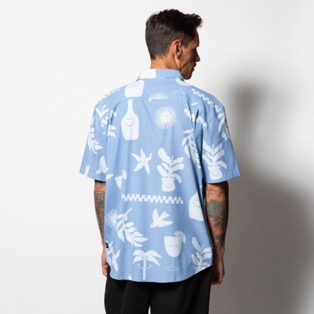 ロアーク 半袖シャツ ROARK RWJ1001 BLESS UP "GROTTO" S/S WOVEN - COMFORT FIT (240409)