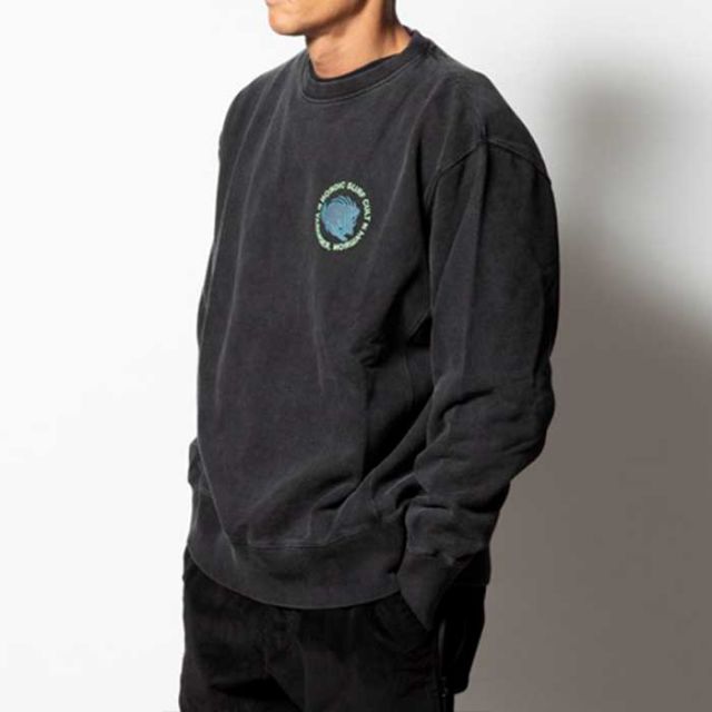 ロアーク トレーナー スウェット ROARK RSWJ1071 "SURF CULT" CREW SWEAT メンズ 長袖 ジャパンフィット ブラック 裏毛 リラックスシルエット M / L (241030)