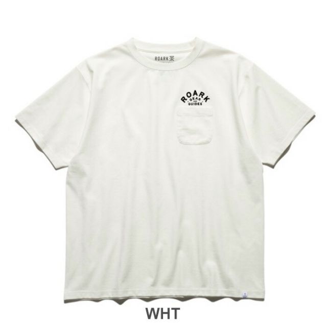 ロアーク ROARK RTJF1104 "GEAR&GUIDES"FINE TECH DRY Tシャツ 半袖 メンズ ドライ 吸湿 消臭 ポケット付き フロッキープリント 綿 再生繊維 ミドルウェイト 日本サイズ  メール便 (250328)